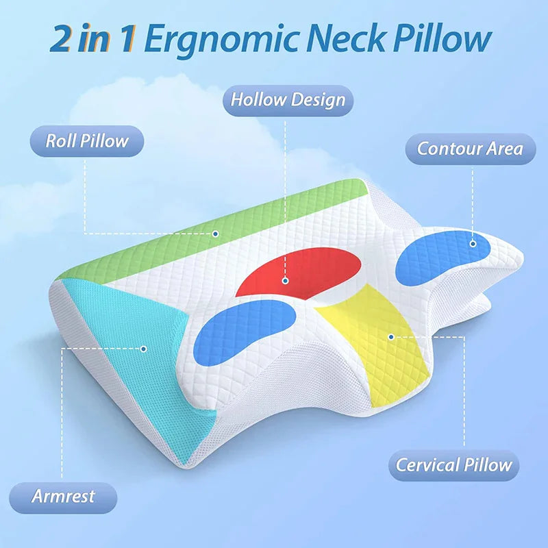 2-in-1 Ultimate Neck Relief Pillow – Ergonomic & Orthopedic Support