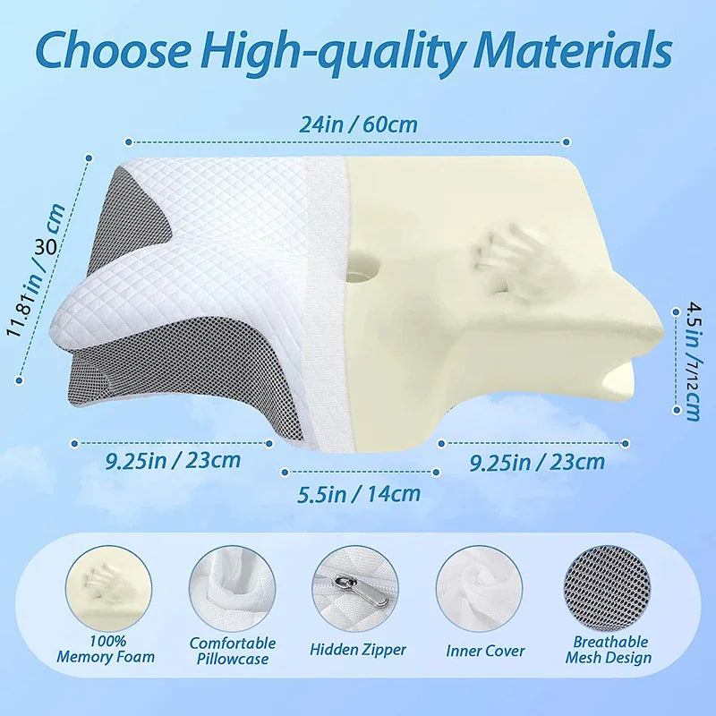 2-in-1 Ultimate Neck Relief Pillow – Ergonomic & Orthopedic Support